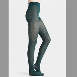 Mossy green diamonds tights made in Italy NWT
